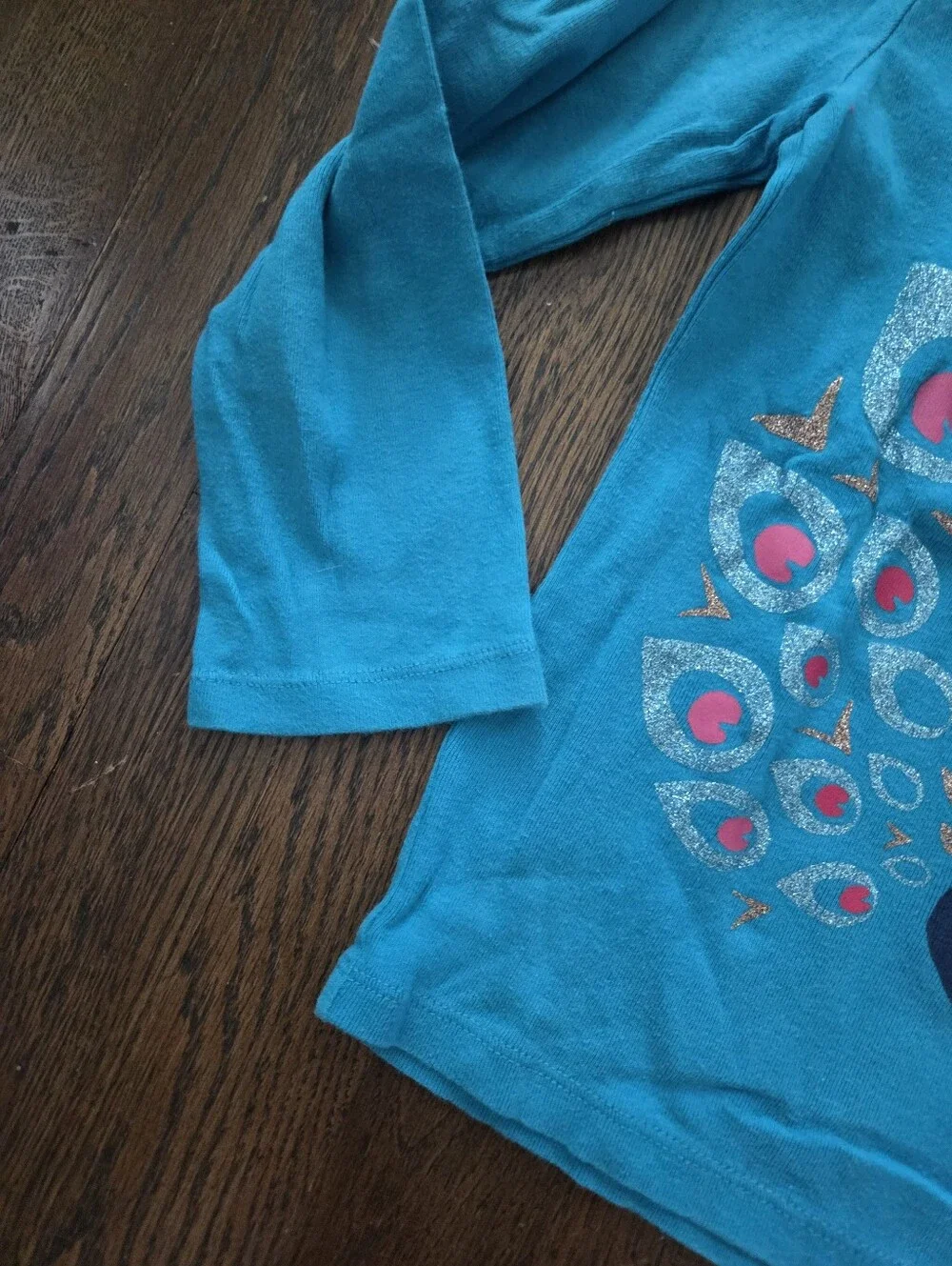 Baby Gap Girls 5T Blue Peacock Long-Sleeve Tee